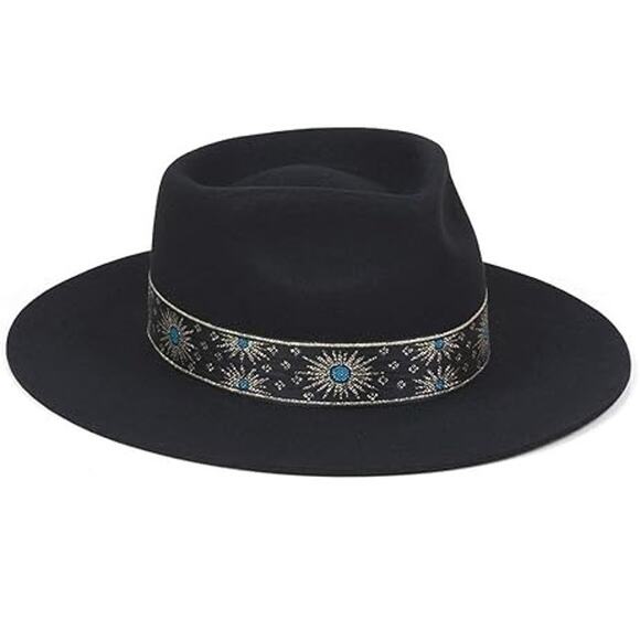 Lack of Color The Phoenix Black Australian Wool Boater Hat Size Small 55CM NWT